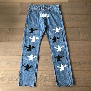Nirvana Nevermind Merch Levis 505 Regular Fit Jeans Light Stonewash Handmade